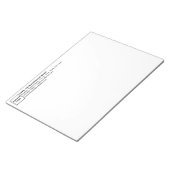 Witte rubriek Bedrijfs Merk en Informatie Notitieblok (Schuin)