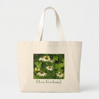 Witte Rudbeckia, ik hou van tuinbouw! Grote Tote Bag
