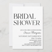 Witte rug Modern Minimalistisch Vrijgezellenfeest Kaart (Voorkant)