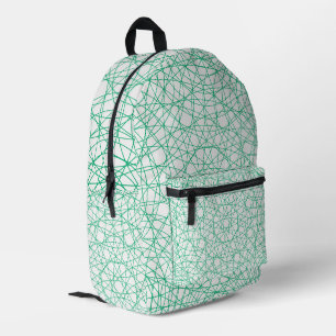 Witte rugzak met smaragdgroen geometrisch patroon
