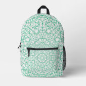 Witte rugzak met smaragdgroen geometrisch patroon (Voorkant)