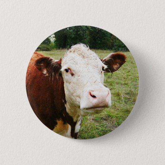 Witte rundvlees ronde button 5,7 cm (Voorkant)