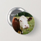 Witte rundvlees ronde button 5,7 cm (Voorkant /achterkant)