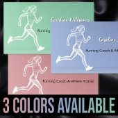 Witte Running vrouw groene trainer coach Visitekaartje