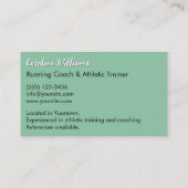 Witte Running vrouw groene trainer coach Visitekaartje (Achterkant)