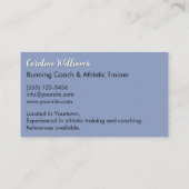 Witte Running vrouw lichtblauw trainer coach Visitekaartje (Achterkant)