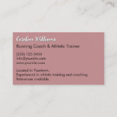 Witte Running vrouw stoffige roos trainer coach Visitekaartje (Achterkant)