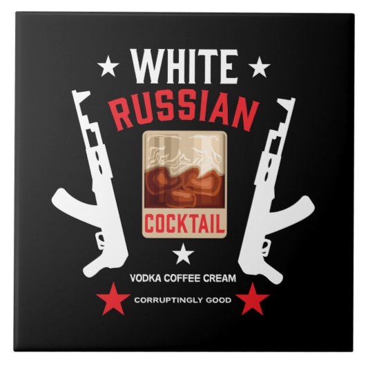 Witte Russische cocktail Tegeltje (Voorkant)