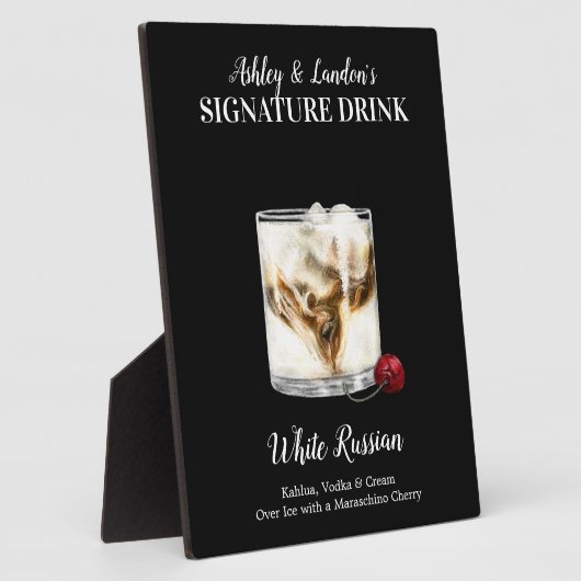 Witte Russische Drink ・ PERSONALISEERDE Drink van  Fotoplaat (Zijkant)