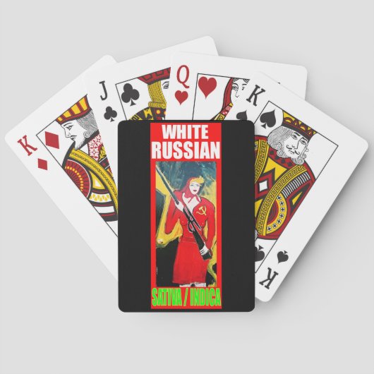WITTE RUSSISCHE SATIVA INDICA SPEELKAARTEN (Achterkant)