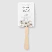 Witte rustieke bloem elegante bruiloft handwaaier (Voorkant)