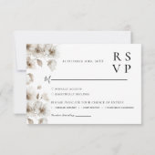 Witte rustieke bloem elegante bruiloft RSVP kaartje (Achterkant)