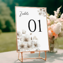 Witte rustieke bloem elegante trouwtafel nummers