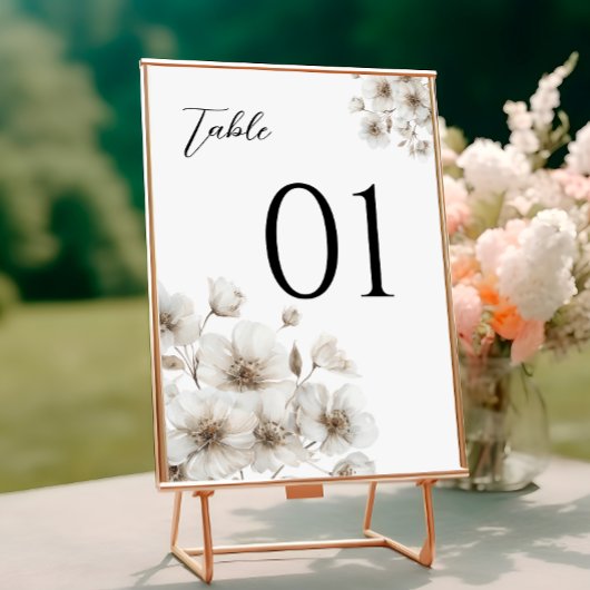 Witte rustieke bloem elegante trouwtafel nummers