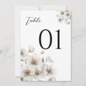 Witte rustieke bloem elegante trouwtafel nummers (Voorkant)