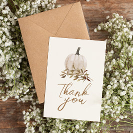 Witte Rustieke Boho Pompoen Baby Shower Bedankt