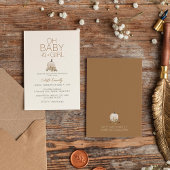 Witte rustieke boho pompoen oh baby meisje douche kaart