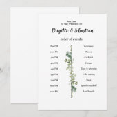 witte rustieke bruiloft orde van de dag poster kaart (Voorkant / Achterkant)