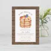 Witte Rustieke Fruit Pannenkoek Baby shower Brunch Kaart (Staand voorkant)