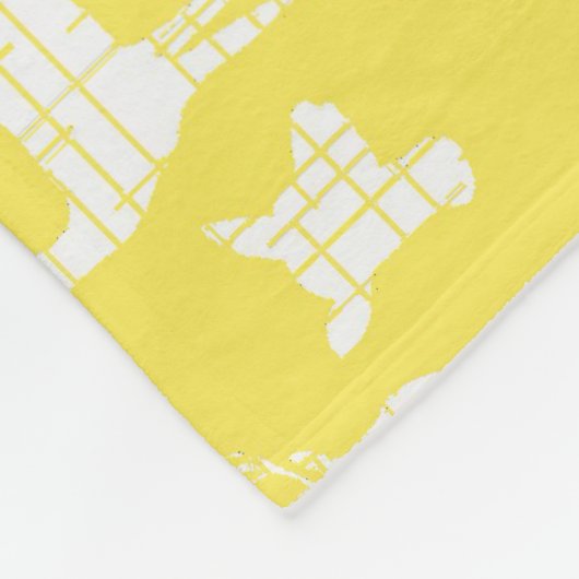 Witte rustieke herten op gele fleece deken (Hoek)