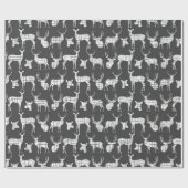 Witte rustieke herten op grijs inpakpapier (Vlak)