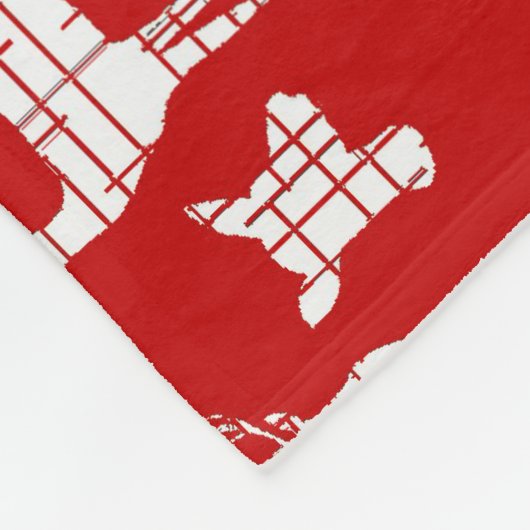 Witte rustieke herten op rode fleece deken (Hoek)