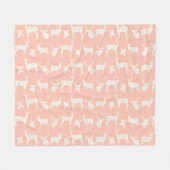 Witte rustieke herten op roze fleece deken (Voorkant (Horizontaal))