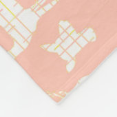 Witte rustieke herten op roze fleece deken (Hoek)