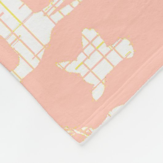 Witte rustieke herten op roze fleece deken (Hoek)