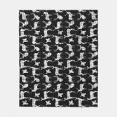 Witte rustieke herten op zwarte fleece deken (Voorkant)