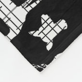 Witte rustieke herten op zwarte fleece deken (Hoek)