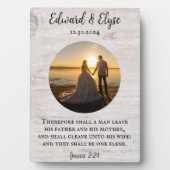 Witte rustieke houten bruiloft Jubileum aangepaste Fotoplaat (voorkant)