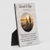 Witte rustieke houten bruiloft Jubileum aangepaste Fotoplaat (Zijkant)