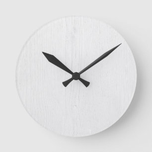 Witte Rustieke Houten Digitale Print Wandklok