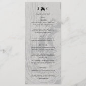 Witte Rustieke Houtnerf Eenvoudige Chic Winterhuwe Menu (Voorkant)