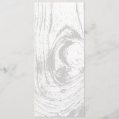 Witte Rustieke Houtnerf Eenvoudige Chic Winterhuwe Menu (Achterkant)