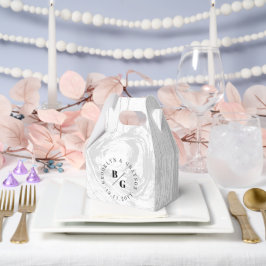 Witte Rustieke Houtnerf Textuur Chic Winter Huweli Bedankdoosjes