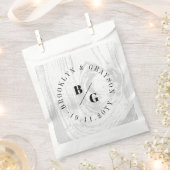 Witte rustieke houtnerf textuur chique winter brui bedankzakje (Geknipt)