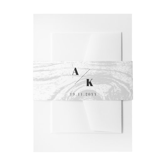 Witte rustieke houtnerf textuur chique winter brui uitnodigingen wikkel (Voorkant Voorbeeld)