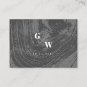 Witte rustieke houtnerf textuur winter bruiloft plaatskaartje (Achterkant)