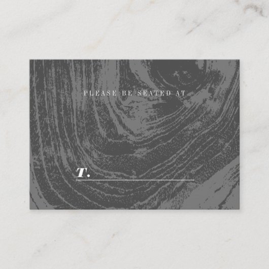 Witte rustieke houtnerf textuur winter bruiloft plaatskaartje (Voorkant)