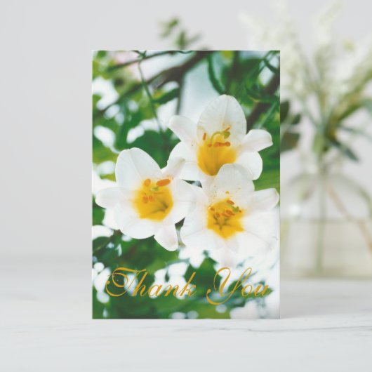 Witte rustieke lelies - Lilium candidum  Bedankkaart (Staand voorkant)