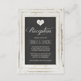 Witte Rustieke Lijst Krijt Huwelijksreceptie Informatiekaartje