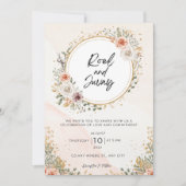 Witte rustieke Waterverf Bloemen Gratis bruiloft Kaart (Voorkant)