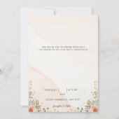 Witte rustieke Waterverf Bloemen Gratis bruiloft Kaart (Achterkant)