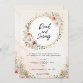 Witte rustieke Waterverf Bloemen Gratis bruiloft Kaart (Voorkant / Achterkant)