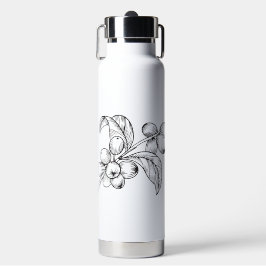 Witte Rustieke Waterverf Bloemen Waterfles