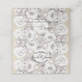 Witte Rustieke Winter Rozen Bruiloft Tafel Zitplaa Plaatskaartje (Buitenkant ongevouwen)