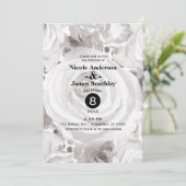 Witte rustieke winter Rozen Elegante bruiloft Kaart (Staand voorkant)