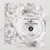 Witte rustieke winter Rozen Elegante bruiloft Kaart (Voorkant / Achterkant)